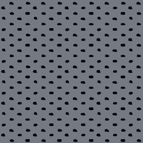 Grey and Black Painty Polka Dot