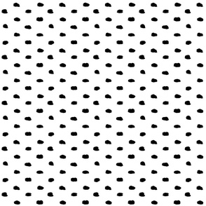 White and Black Painty Polka Dot