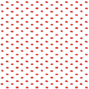 White and Red Painty Polka Dot