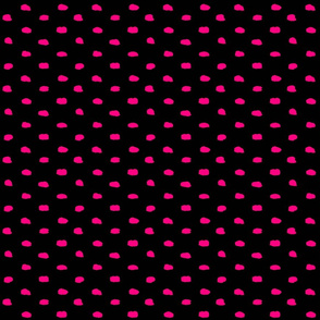 Black and Hot Pink Painty Polka Dot