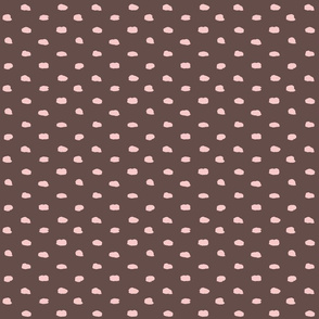 Brown and Pink Painty Polka Dot