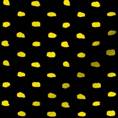 Black and Yellow Painty Polka Dot