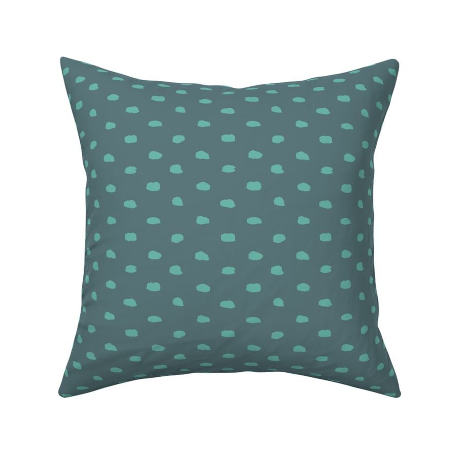 Grey-teal painty polka dot