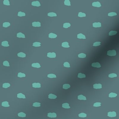 Grey-teal painty polka dot