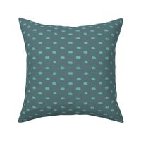 Grey-teal painty polka dot