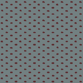 Grey and Maroon Painty Polka Dot