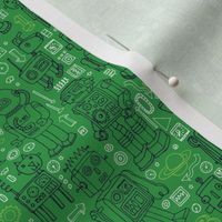 Robots pattern - Green