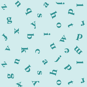 alphabet in Turquoise