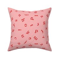 alphabet in pink and red
