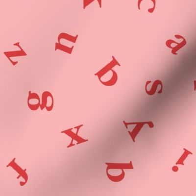 alphabet in pink and red