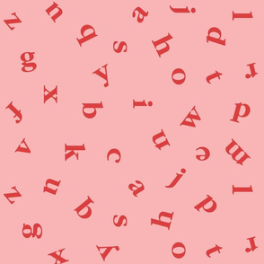 alphabet in pink and red