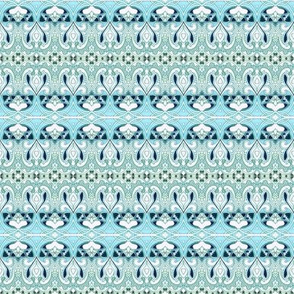 Art Nouveau Blue Granny Stripe (horizontal)