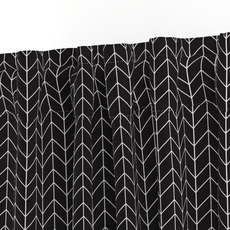 Small Arrow Chevron -Onyx Linen