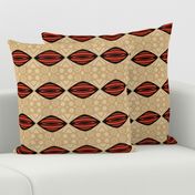 African Mudcloth in Red and Tan