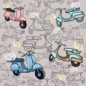 Retro Mopeds for vintage Decor by Salzanos