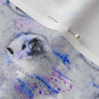 Watercolor Cairn Terrier chevron - purple/blue