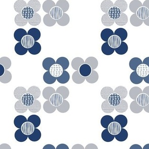 Mod Flower - Indigo Blue