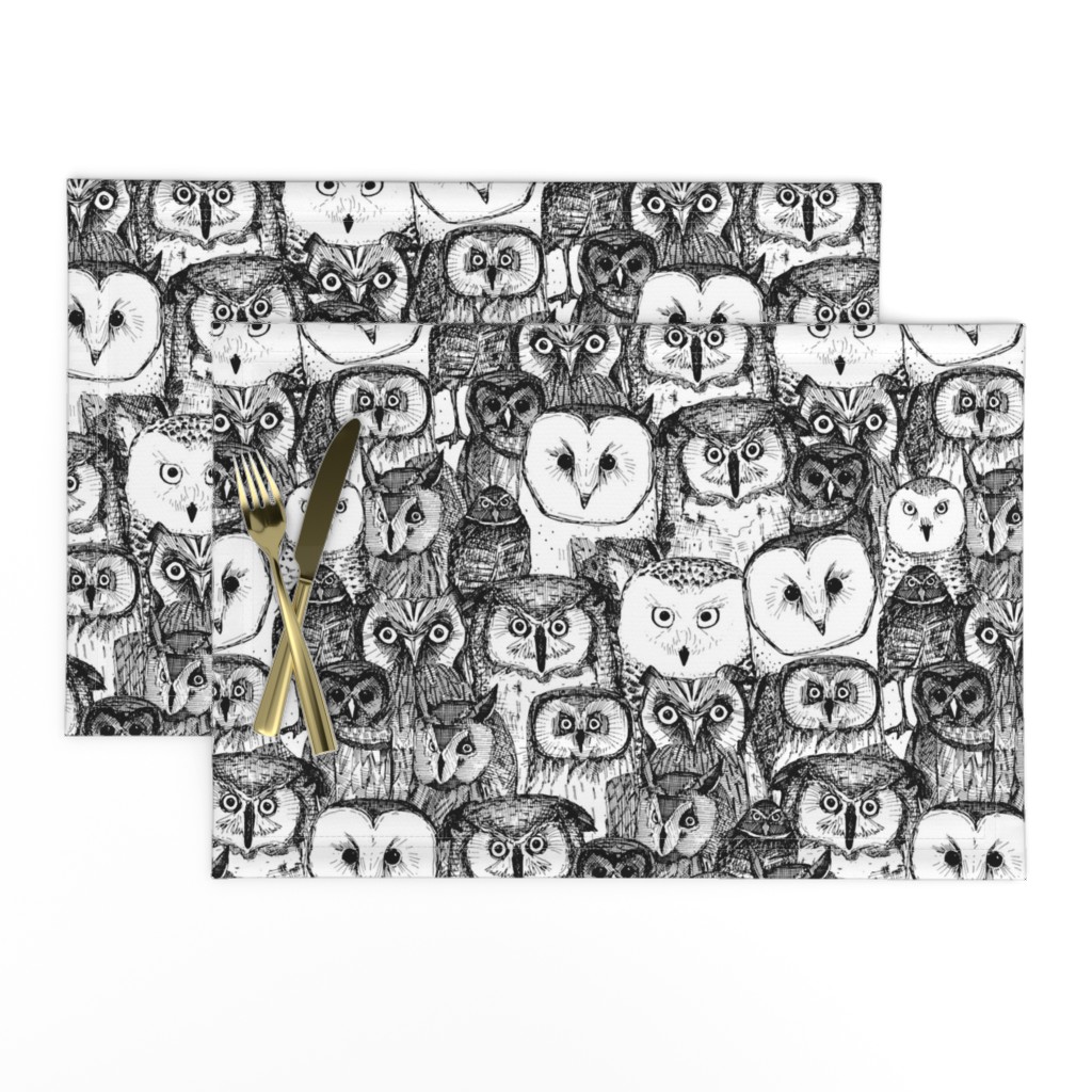 just owls black white