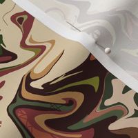 BN2 - MED -  Abstract Marbled Mystery Forest Green - Olive Green - Caramel Tan - Mauve - Burgundy Brown