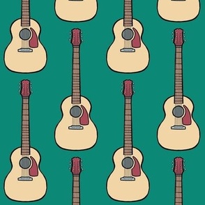 acoustic guitars - teal green