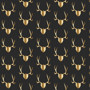 Gold antlers gold horns on graphite grey