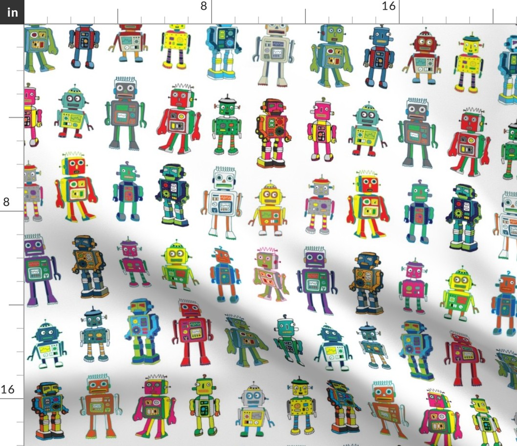 Robot Line-Up  On White - Medium scale