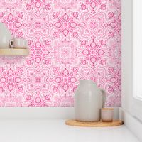 Mosaic Bandana - Large - pink & white