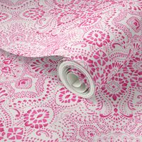 Mosaic Bandana - Large - pink & white