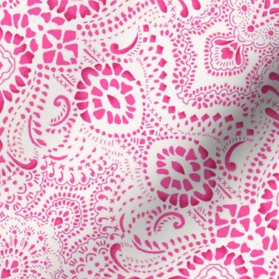 Mosaic Bandana - Large - pink & white