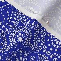 Mosaic Bandana - LARGE - Royal Blue & White