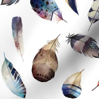 Watercolor feathers