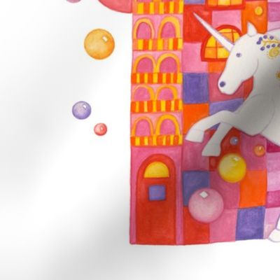  Castle, Unicorn, and Bubbles