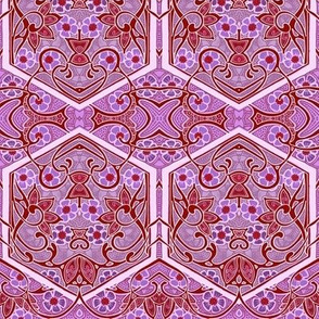 Arabesque in Lavender and Red
