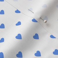 Cornflower Blue Hearts on White