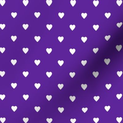 White Hearts on Purple