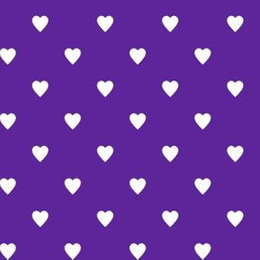 White Hearts on Purple