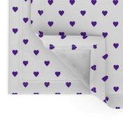 Purple Hearts on White