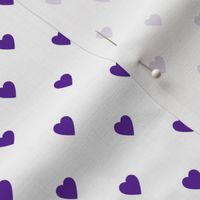 Purple Hearts on White