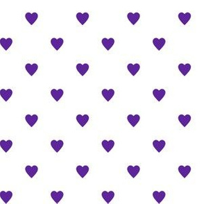 Purple Hearts on White