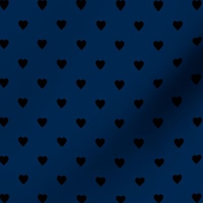 Black Hearts on Navy Blue