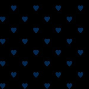 Navy Blue Hearts on Black