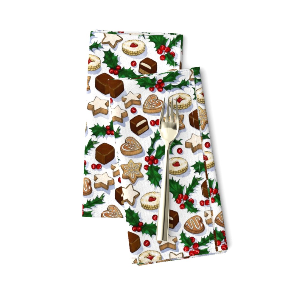 Traditional Christmas Cookies with Holly Berries small print