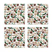 Traditional Christmas Cookies with Holly Berries small print