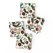 Traditional Christmas Cookies with Holly Berries small print