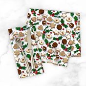 Traditional Christmas Cookies with Holly Berries small print