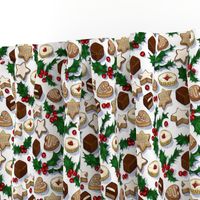 Traditional Christmas Cookies with Holly Berries small print