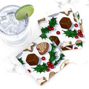 Traditional Christmas Cookies with Holly Berries large print