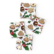 Traditional Christmas Cookies with Holly Berries large print