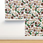 Traditional Christmas Cookies with Holly Berries large print