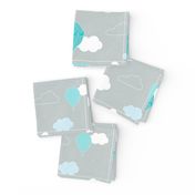 Hot Air Balloons - Grey and Teal